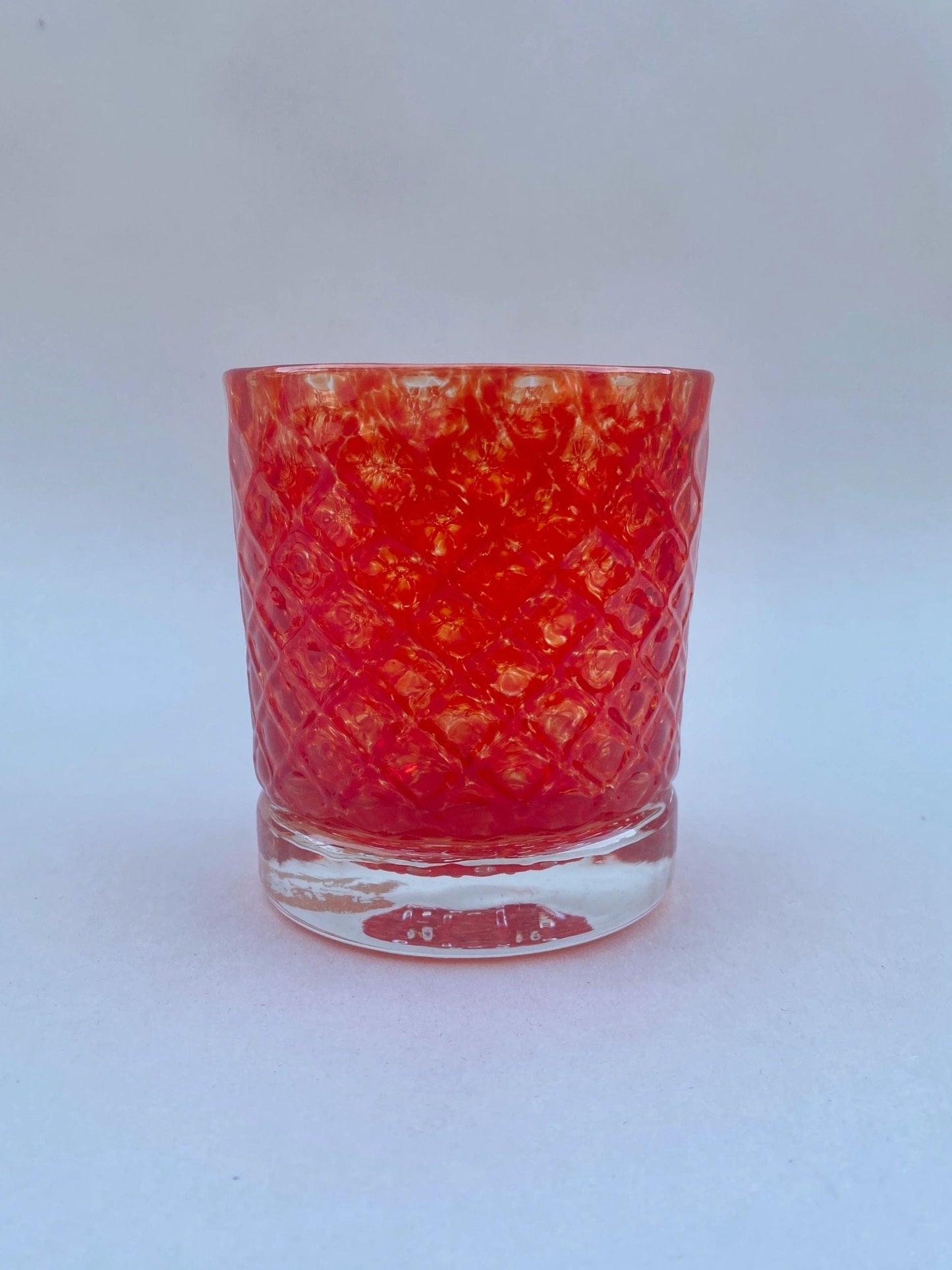 8oz High Ball Hand Blown Fish Scale Glasses - WARM TONED BGL (2 B Glass) Inventory Candy Apple