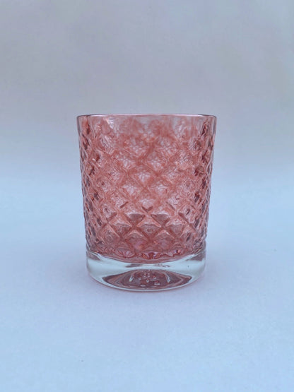 8oz High Ball Hand Blown Fish Scale Glasses - WARM TONED BGL (2 B Glass) Inventory Grapefruit