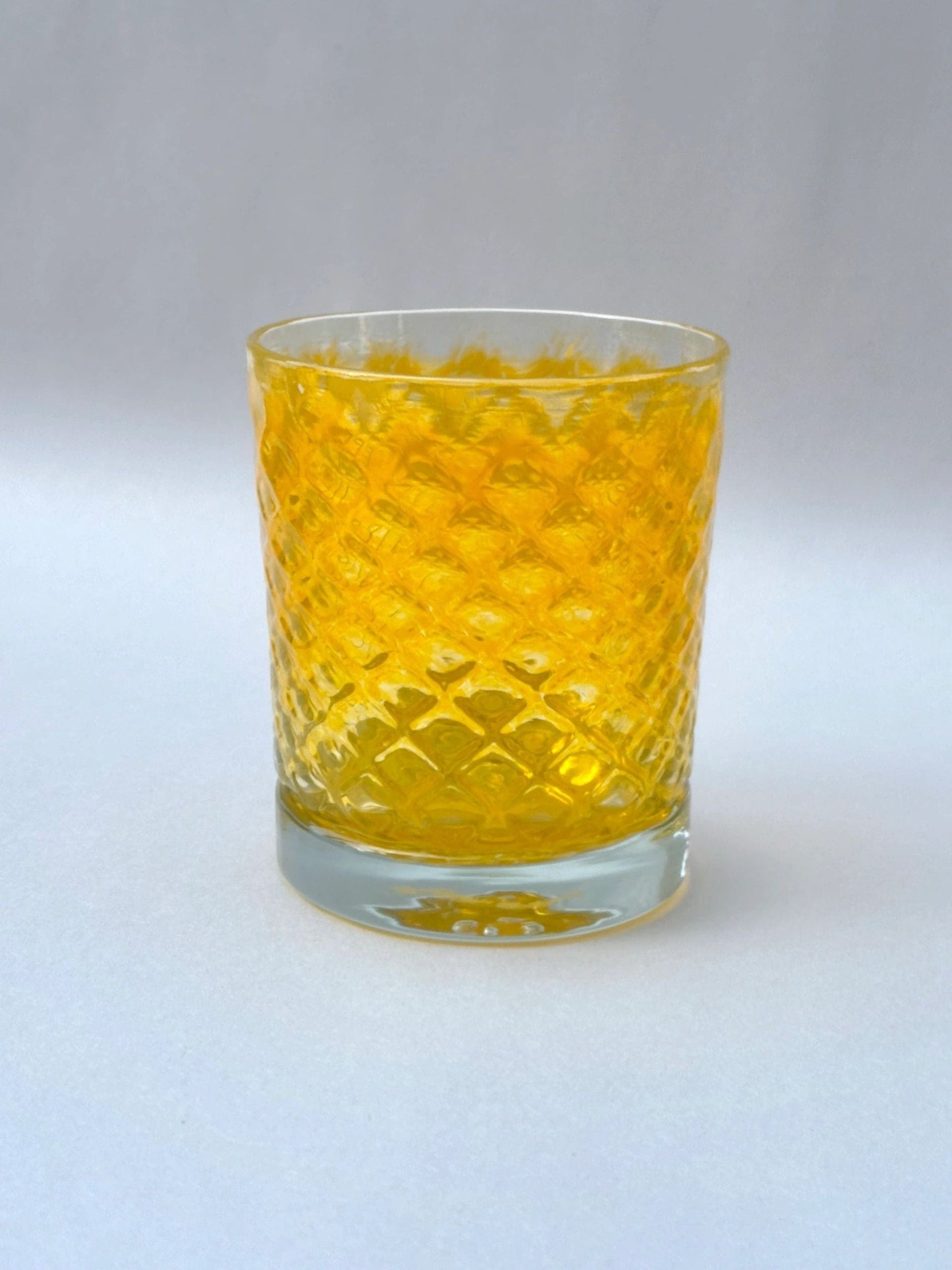 8oz High Ball Hand Blown Fish Scale Glasses - WARM TONED BGL (2 B Glass) Inventory Lemon