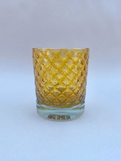 8oz High Ball Hand Blown Fish Scale Glasses - WARM TONED BGL (2 B Glass) Inventory Pineapple