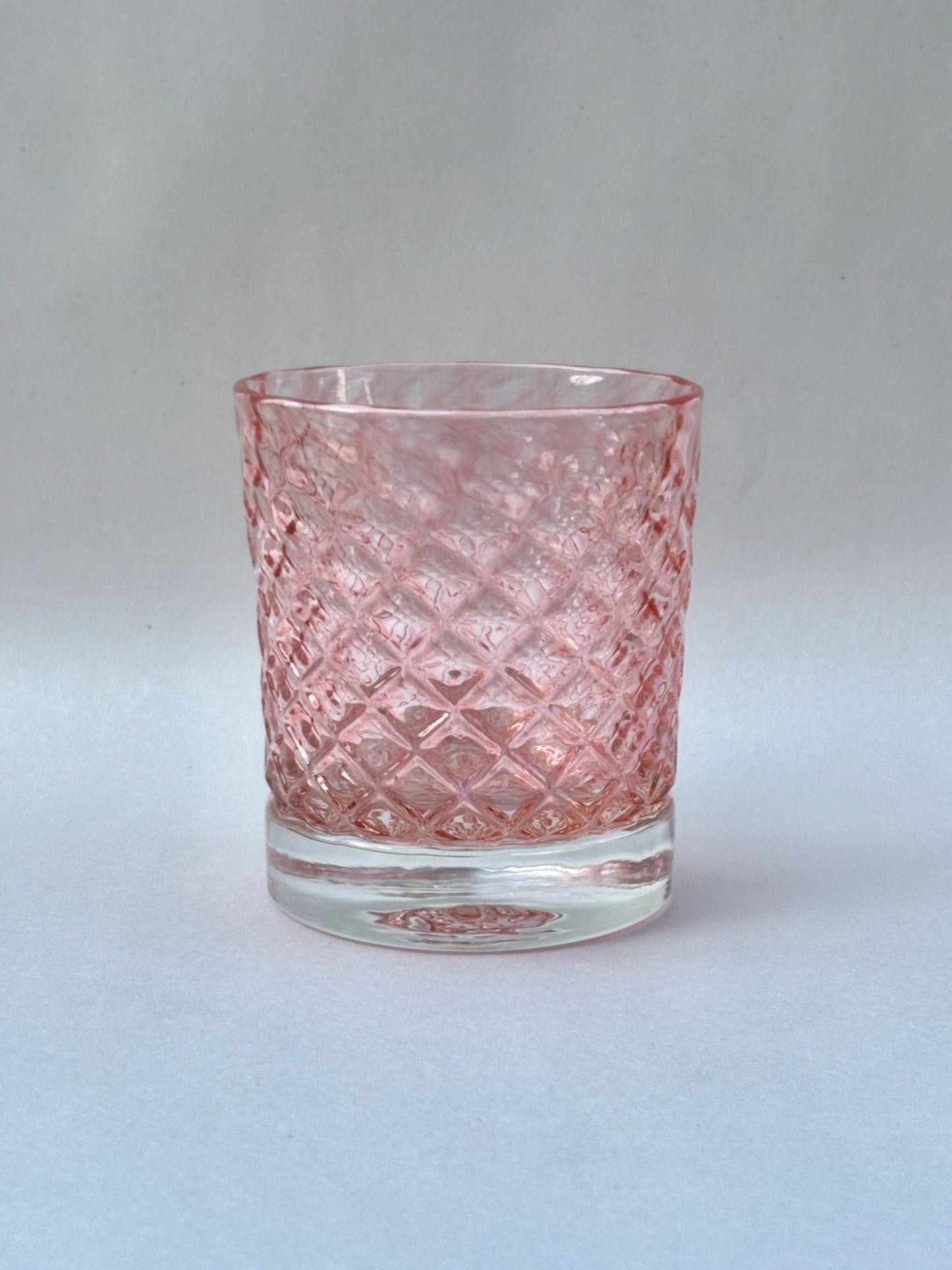 8oz High Ball Hand Blown Fish Scale Glasses - WARM TONED BGL (2 B Glass) Inventory Pink Lemonade