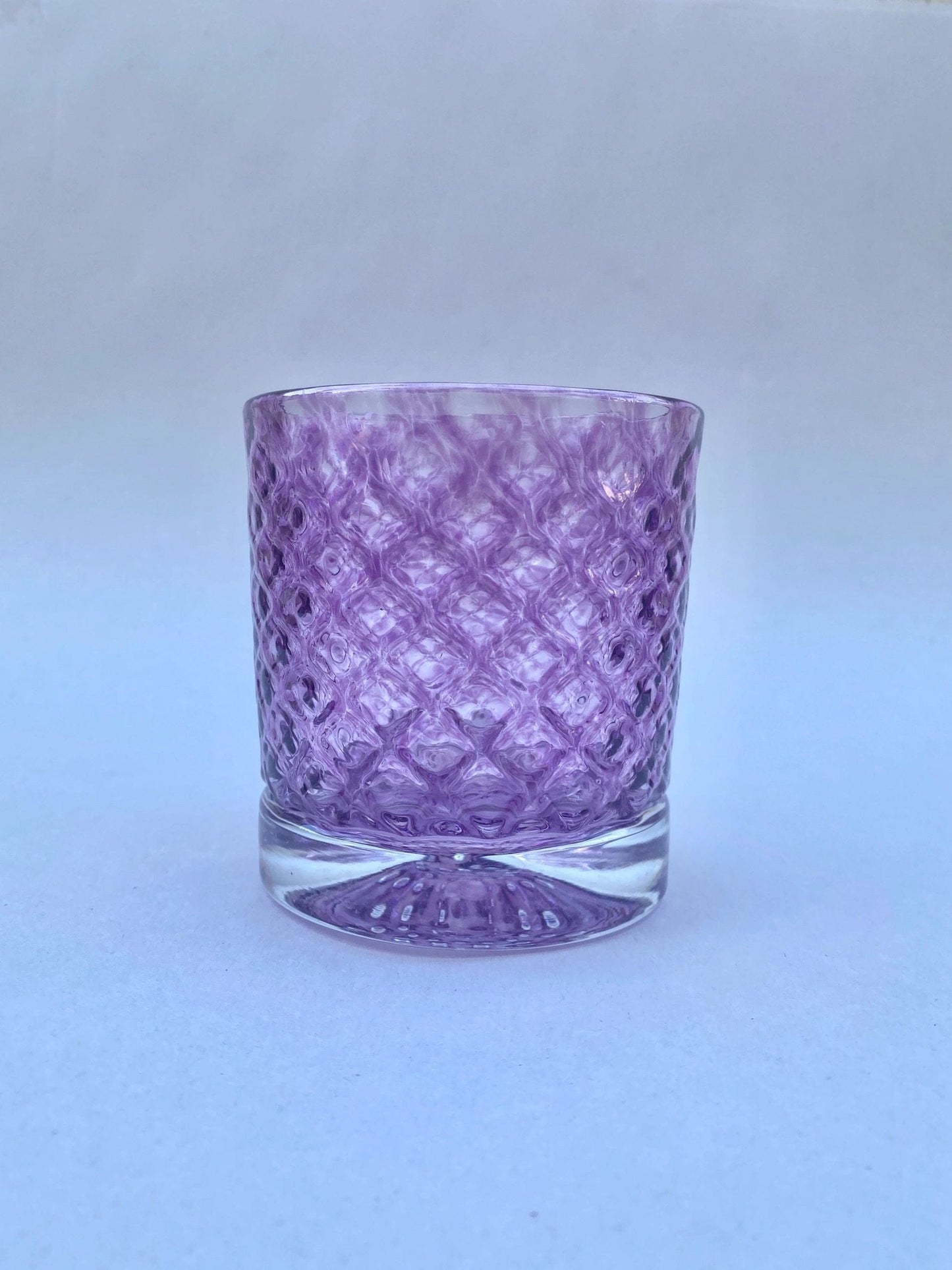 8oz Highball Hand Blown Fish Scale Glasses - COOL TONED BGL (2 B Glass) Inventory Lavender