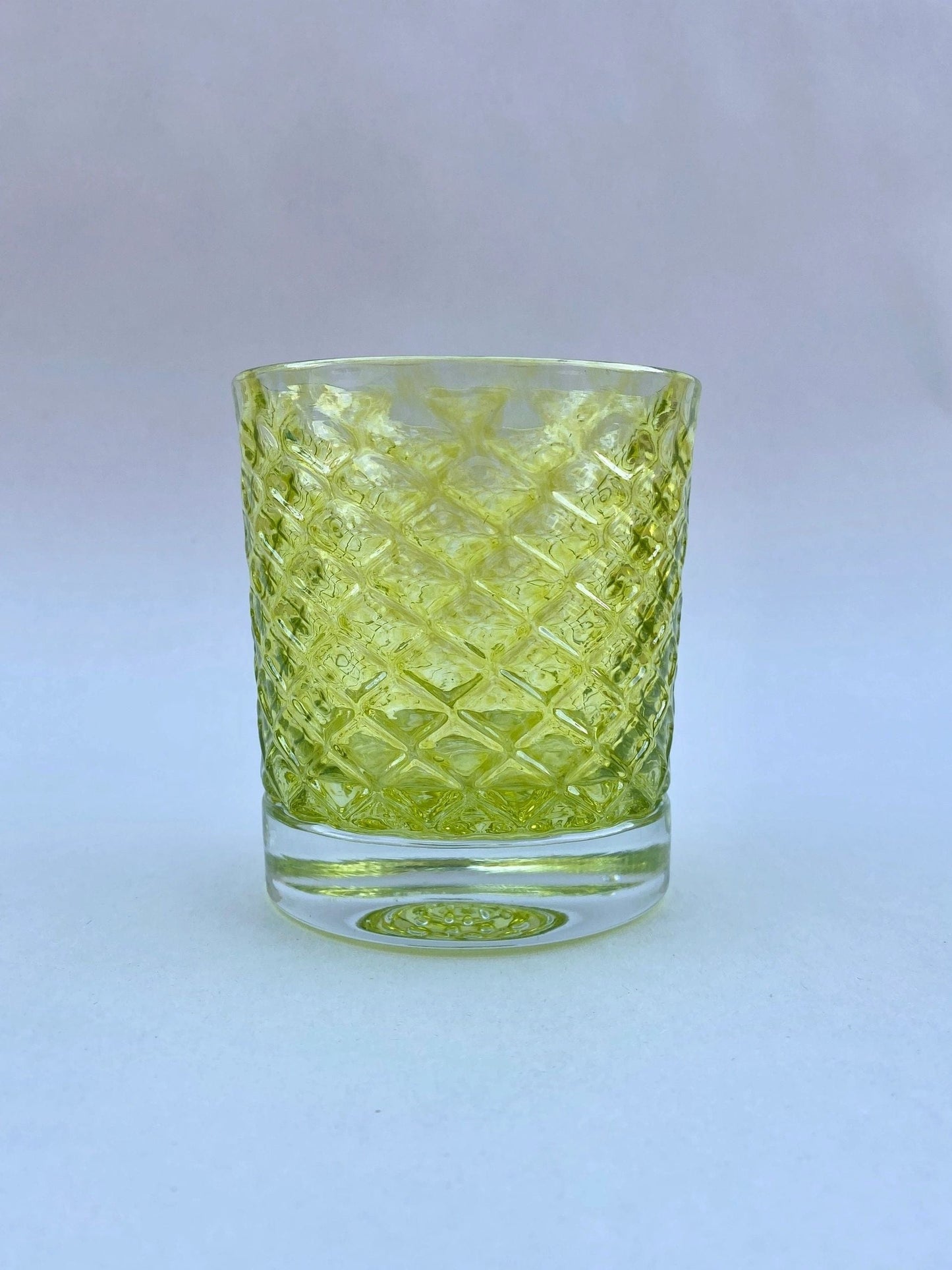 8oz Highball Hand Blown Fish Scale Glasses - COOL TONED BGL (2 B Glass) Inventory Lime Green