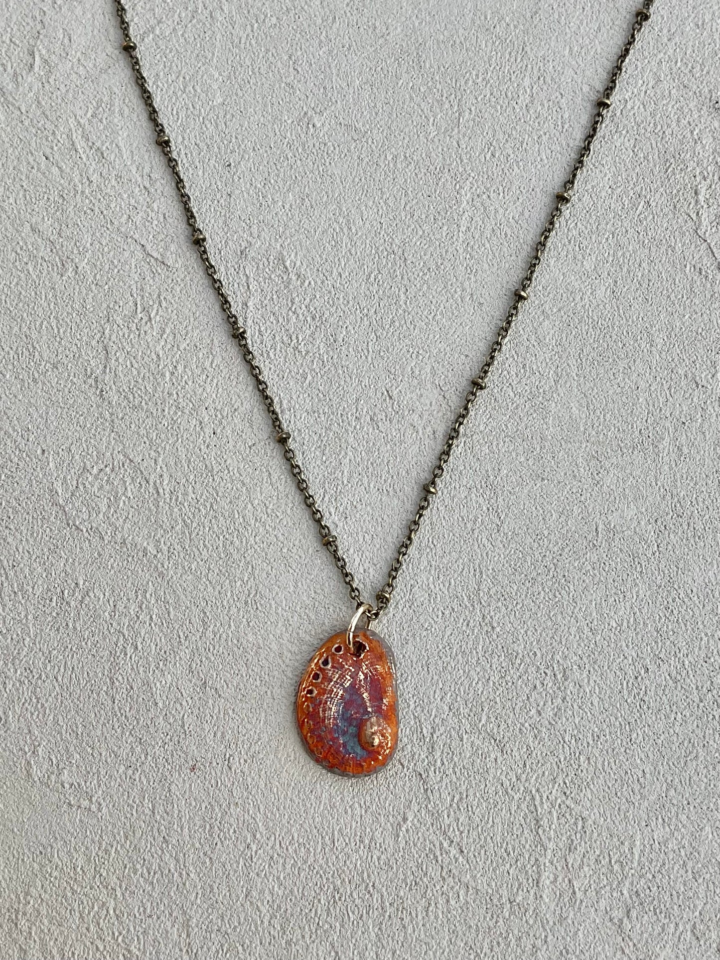 Abalone Shell Bronze Charm on Chain Heidi Duran Inventory