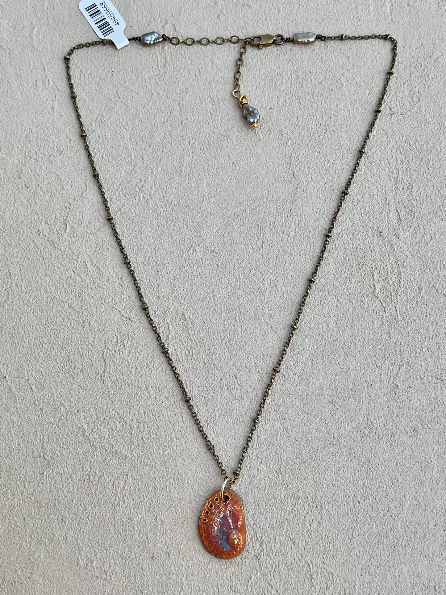 Abalone Shell Bronze Charm on Chain Heidi Duran Inventory