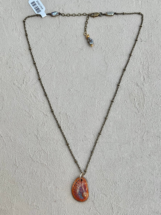 Abalone Shell Bronze Charm on Chain Heidi Duran Inventory