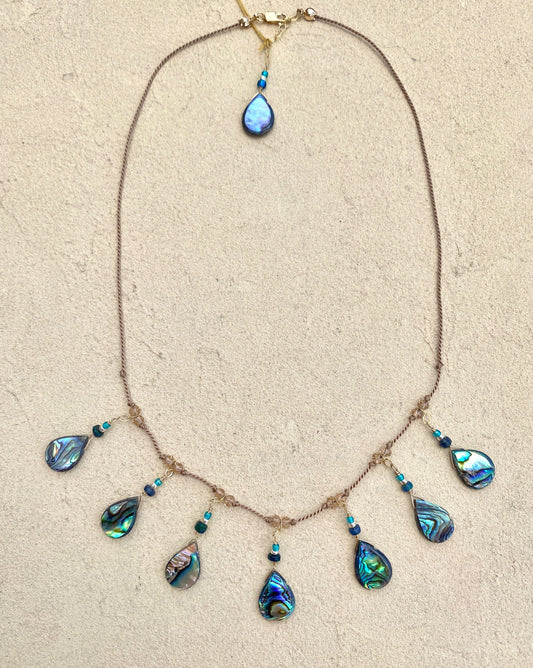 Abalone Shell with Black Opal Necklace Elise Peters Consignment