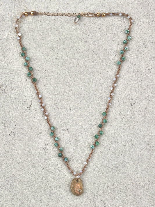 Abalone Shell Woven Necklace - Short Heidi Duran Inventory