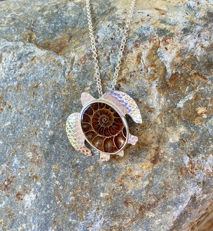 Ammonite/Mexican Opal Sea Turtle Necklaces Amy Jahn Consignment Medium Ammonite