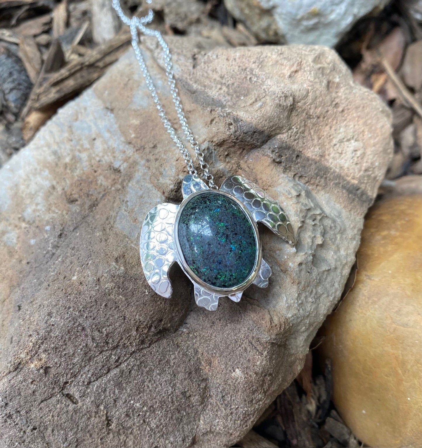 Ammonite/Mexican Opal Sea Turtle Necklaces Amy Jahn Consignment Medium Andomooka Opal (16")