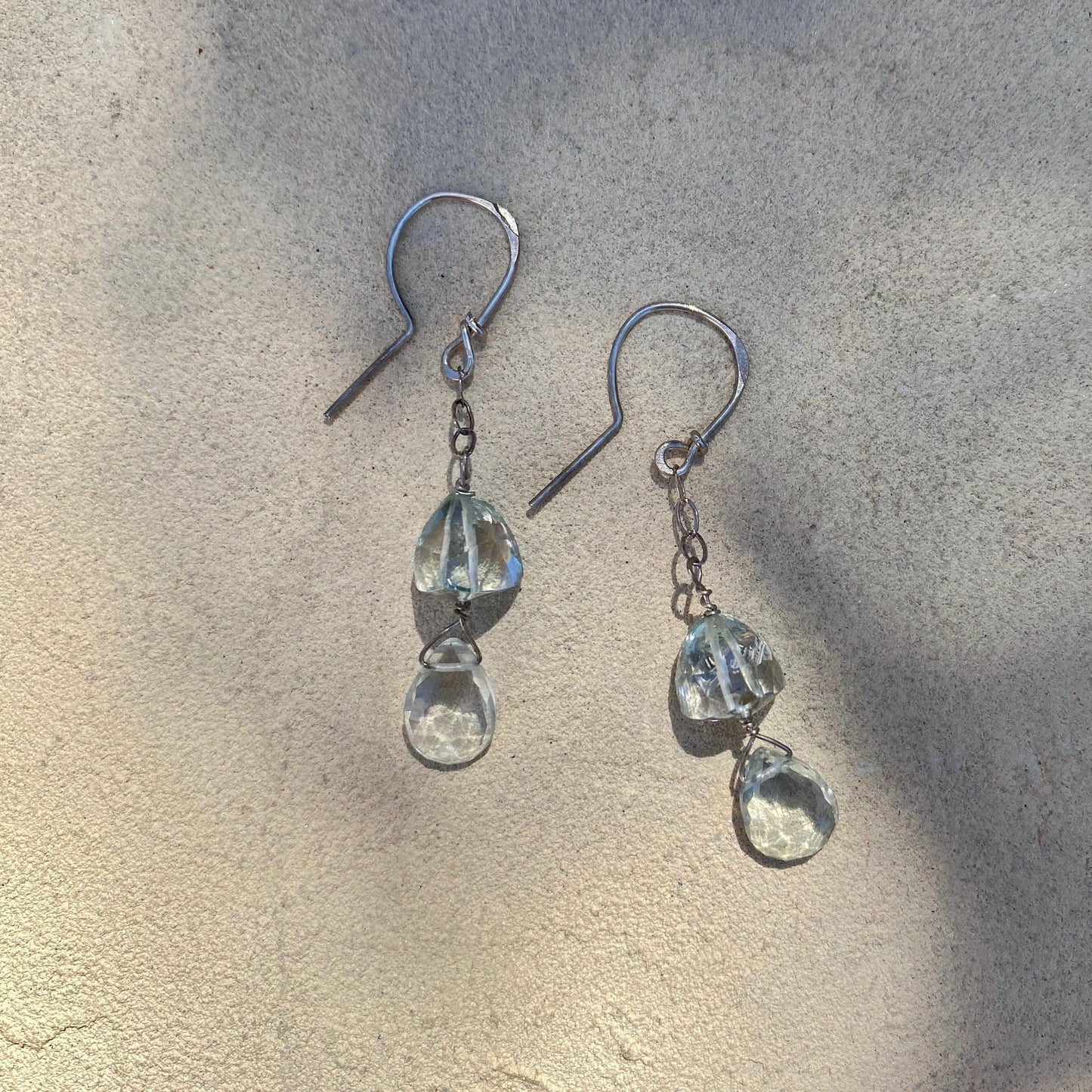 Aquamarine 14K GF Earrings Elise Peters Consignment Sterling Aquamarine and Quartz