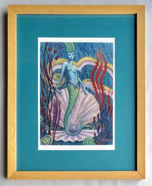 "Avalon Casino Mermaid" Original Acrylic Painting Marion Dies Consignment