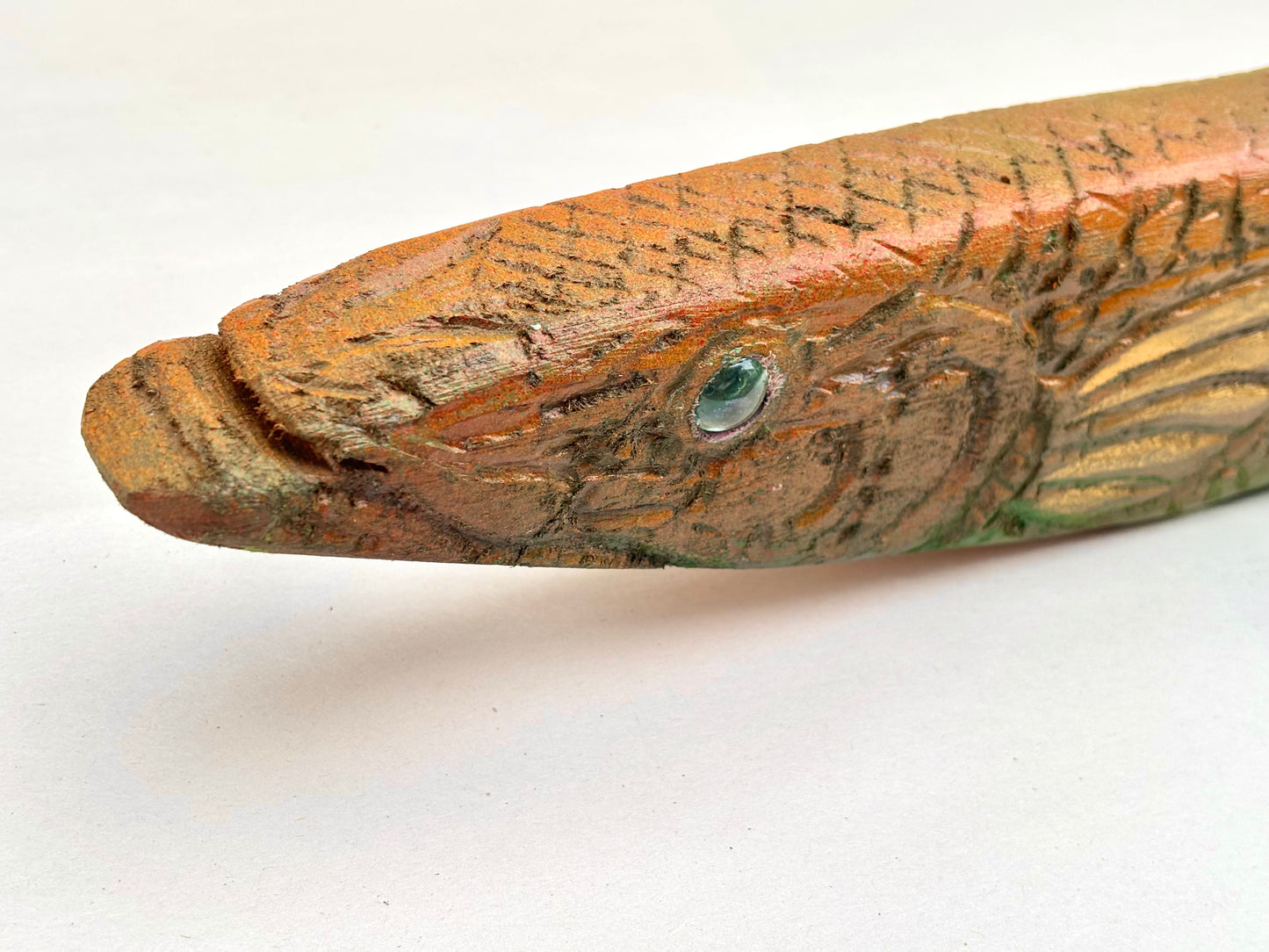 "Barracuda" Wooden Carved 3-D Fish Daniel Floyd Consignment