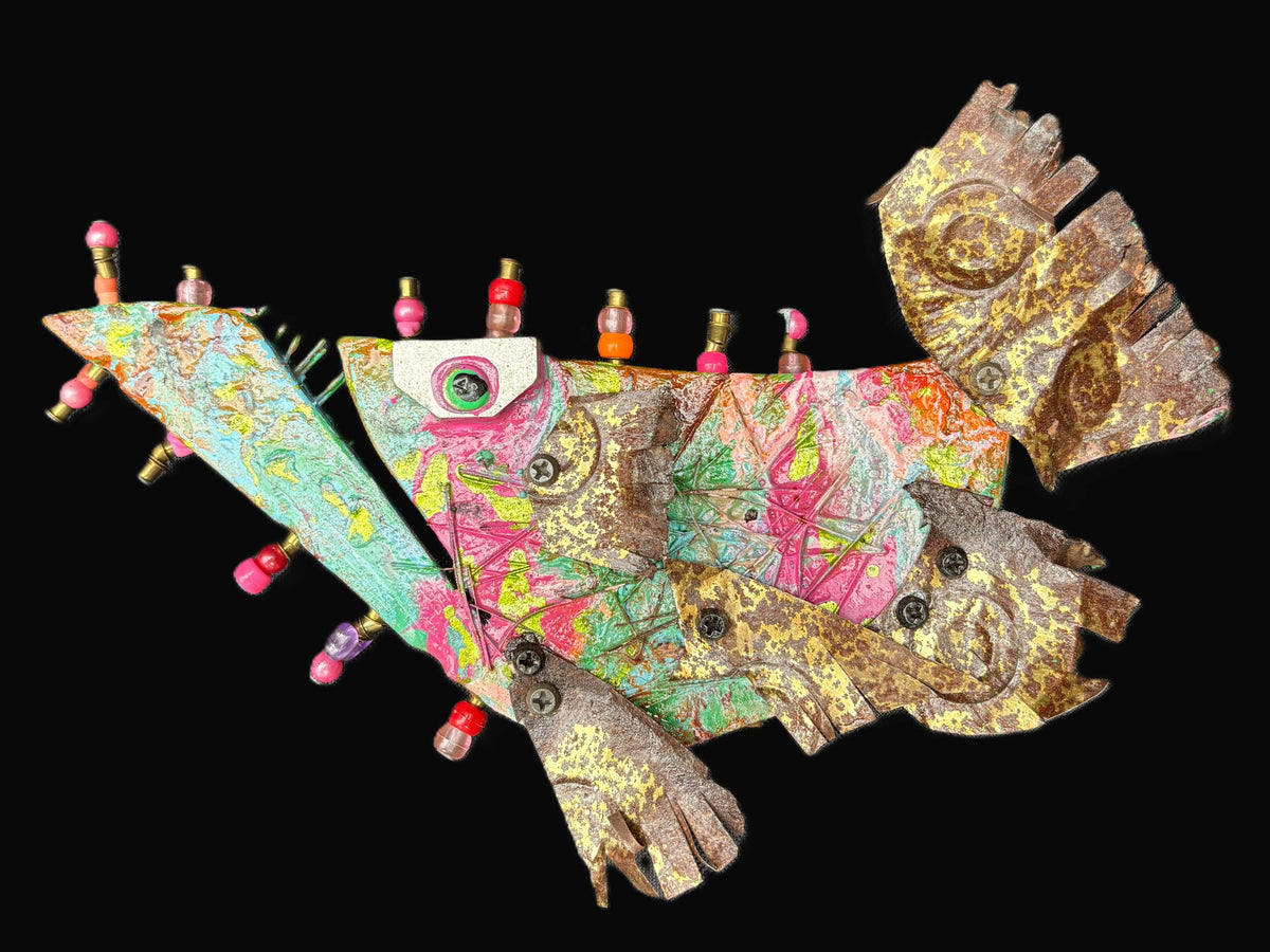 "Bead Head" Upcycled/Eco-Folk Art Rodrigo Consignment