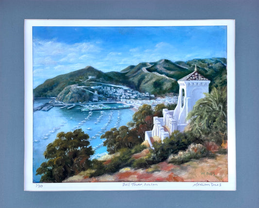 "Bell Tower/Catalina" Giclee Print of Original Oil Painting - Limited Edition of 50 Marion Dies Consignment