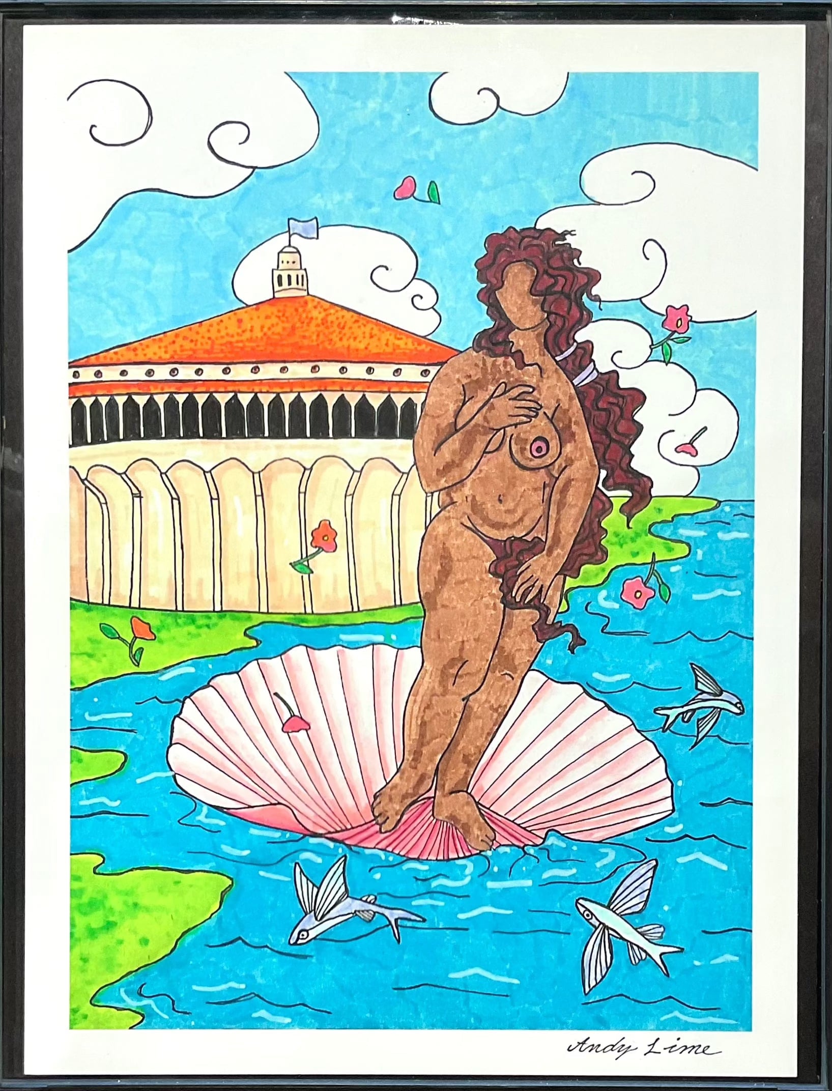 "Birth of Venus" Prints Andrea Forbush Consignment Framed : 8.5" x 11"