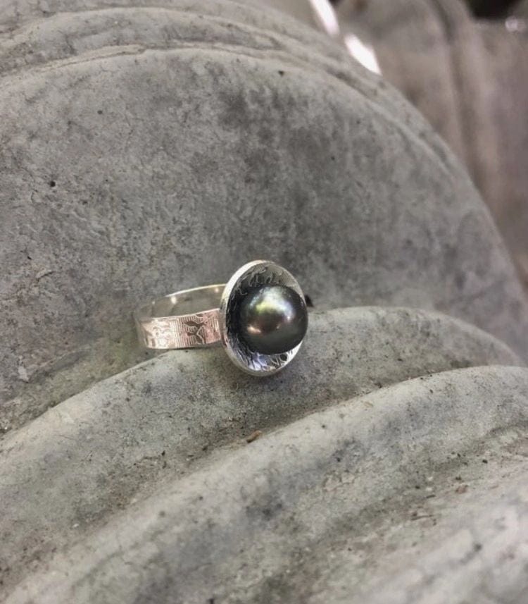 Black Saltwater Pearl Ring Amy Jahn Consignment