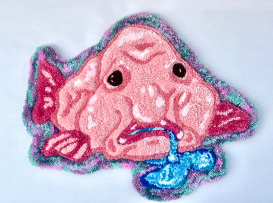 "Blobfish" Hand Tufted Rug/Wall Tapestry Andrea Forbush Consignment