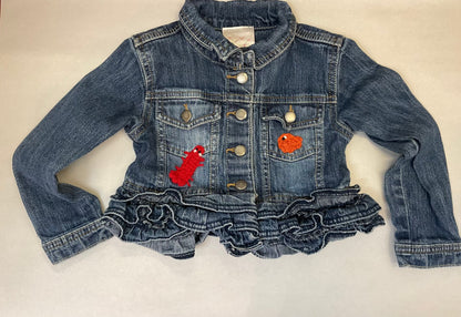 Blue Denim Toddler Jackets K Hawthorne Consignment 4T : Ruffled Hem/Cropped