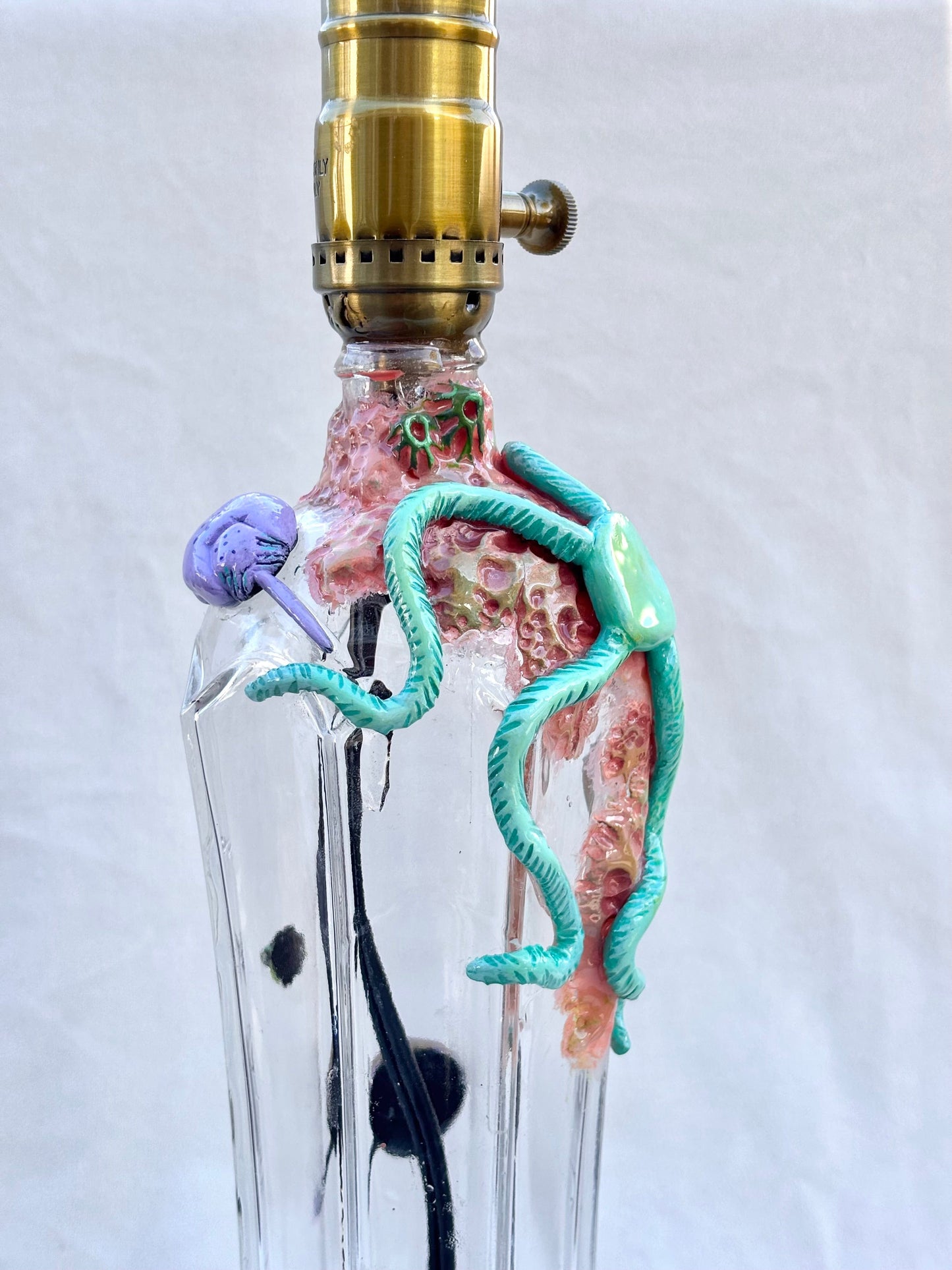 Blue Sea Star & Pink Coral Lamp by Andy Lime Andrea Forbush Consignment