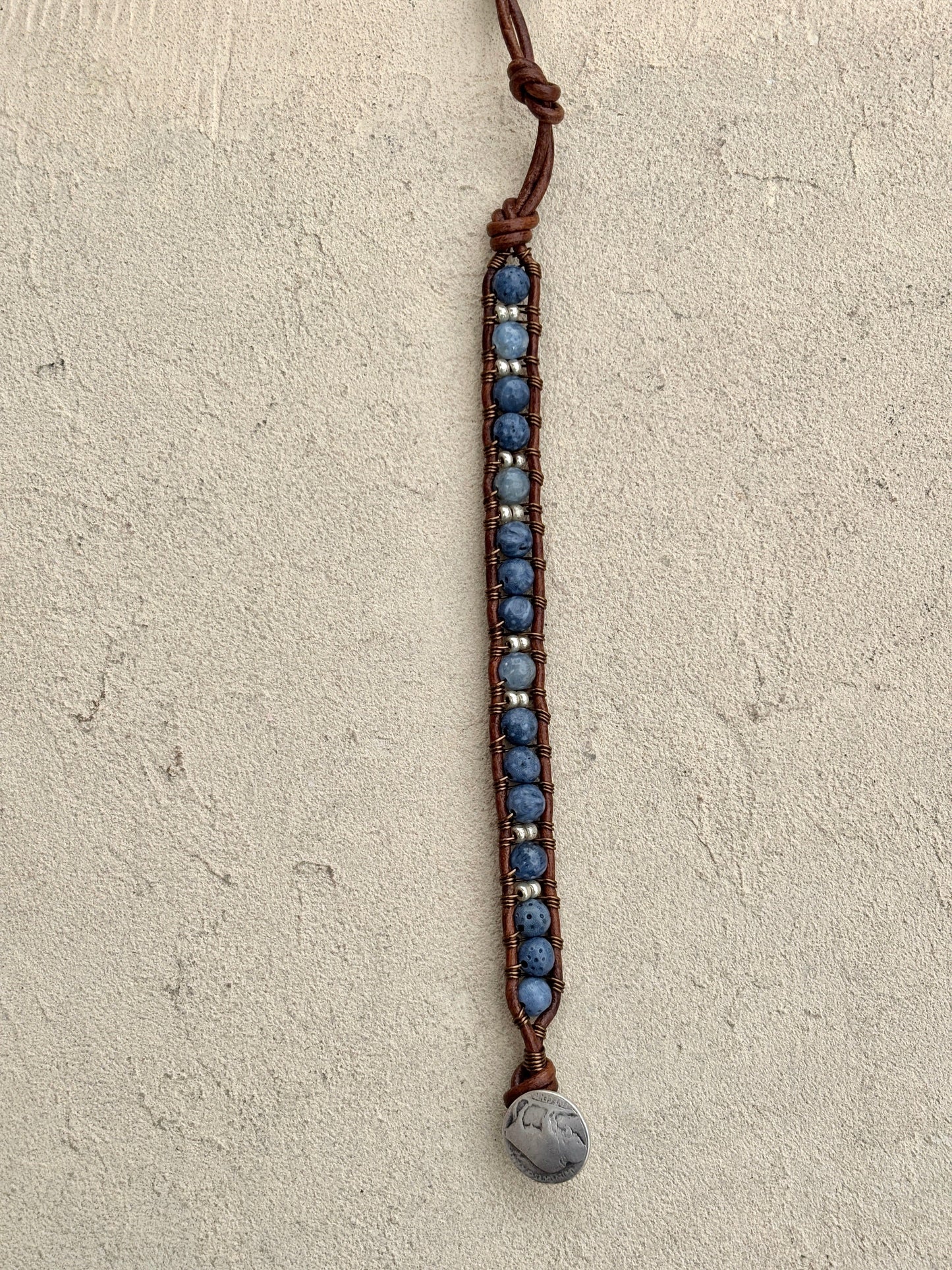 "Blue Seas" Bracelet Collection Heidi Duran Inventory Blue Sponge Coral and Kyanite