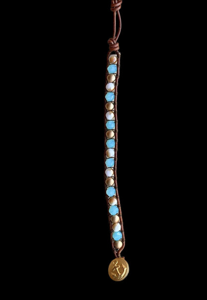 "Blue Seas" Bracelet Collection Heidi Duran Inventory Czech Glass Beads