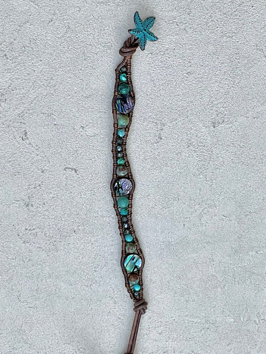 "Blue Seas" Bracelet Collection Heidi Duran Inventory Turq. with Abalone