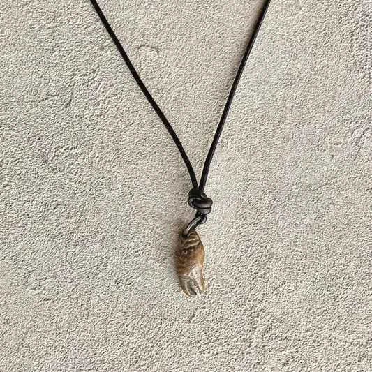 Bronze Crab Claw Pendant on Leather Heidi Duran Inventory