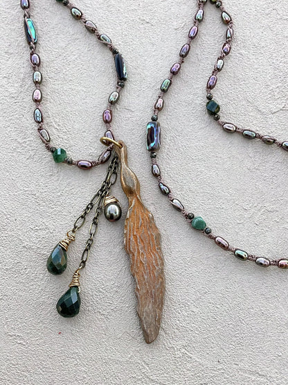 Bronze Kelp Necklaces with Semi-Precious Stones Heidi Duran Inventory