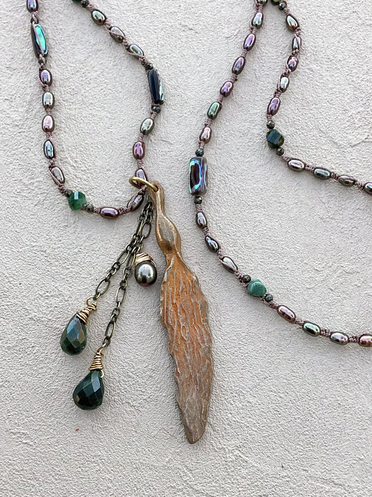 Bronze Kelp Necklaces with Semi-Precious Stones Heidi Duran Inventory