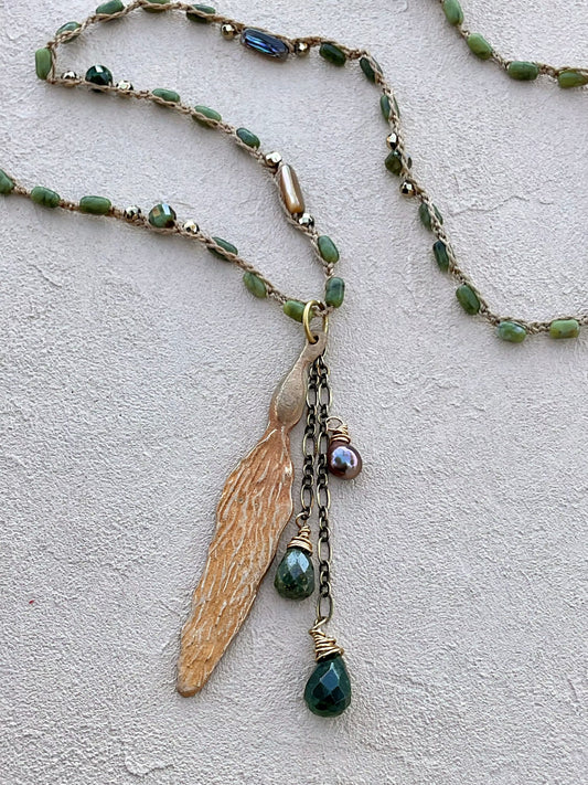 Bronze Kelp Necklaces with Semi-Precious Stones Heidi Duran Inventory