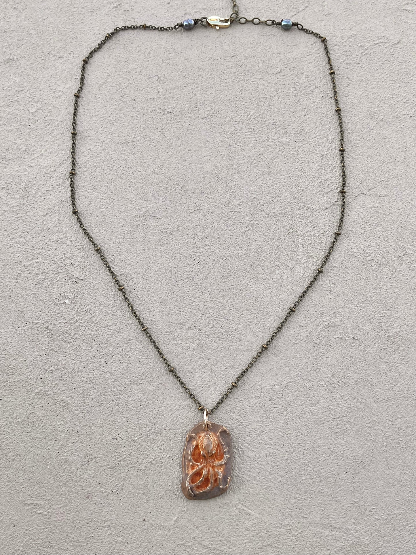 Bronze Sea-Inspired Pendants on Chain (Assortment) Heidi Duran Inventory Octopus : 17"-18"