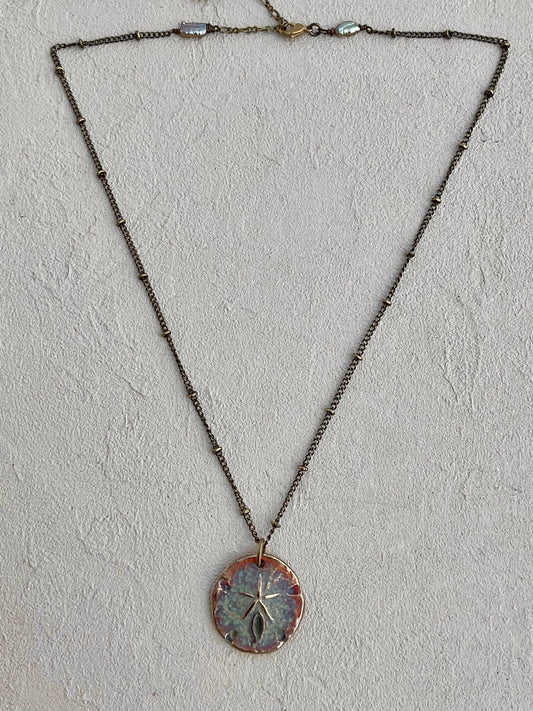 Bronze Sea-Inspired Pendants on Chain (Assortment) Heidi Duran Inventory Sand Dollar : 18"
