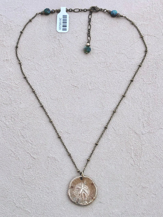 Bronze Sea-Inspired Pendants on Chain (Assortment) Heidi Duran Inventory Sandollar : 16" - 18"