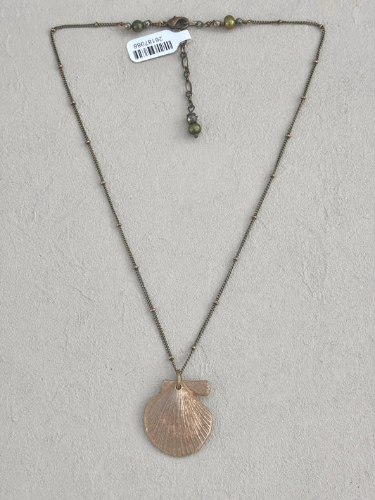 Bronze Sea-Inspired Pendants on Chain (Assortment) Heidi Duran Inventory Shell Fan : 16.5" - 18