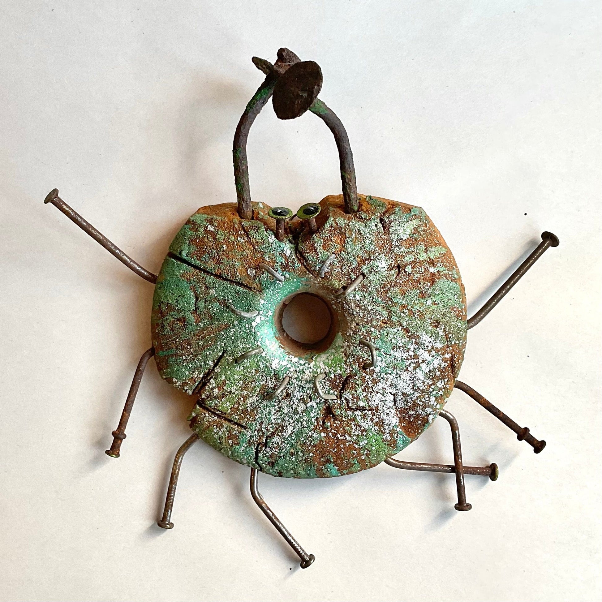 Buoy "Crabs" Folk Wall Art Rodrigo Inventory "Rusty" with green and white