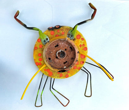 Buoy "Crabs" Folk Wall Art Rodrigo Inventory Yellow-Orange Polka Dots