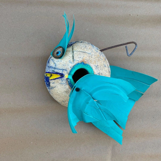 Buoy Fish - Upcycled Rodrigo Consignment White and Blue