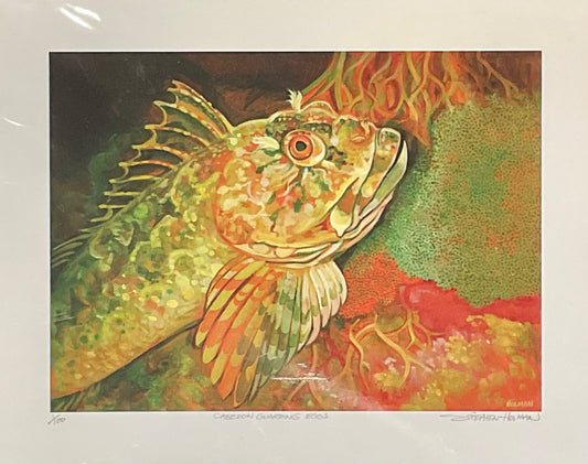 "Cabezon Guarding Eggs" Giclee Print Stephen Holman Consignment