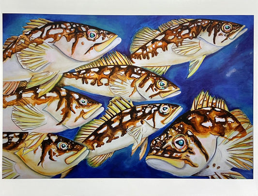 "Calico Fish" Prints M Gower Consignment