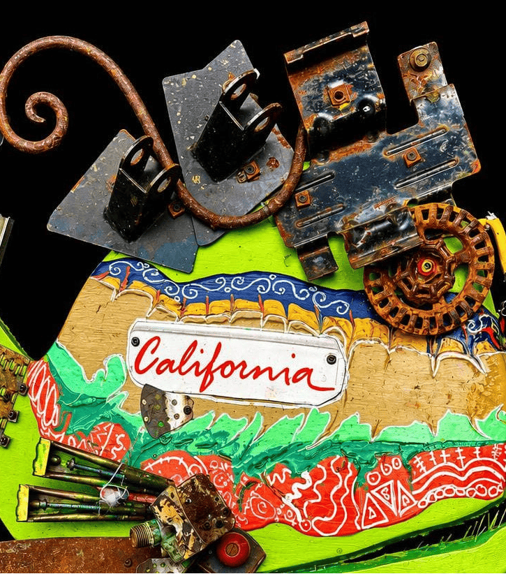 "California Green Angler Fish" XL Upcycled/Eco-Folk Art Rodrigo Consignment