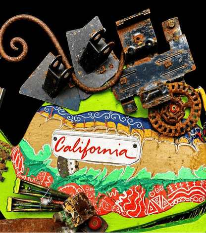 "California Green Angler Fish" XL Upcycled/Eco-Folk Art Rodrigo Consignment