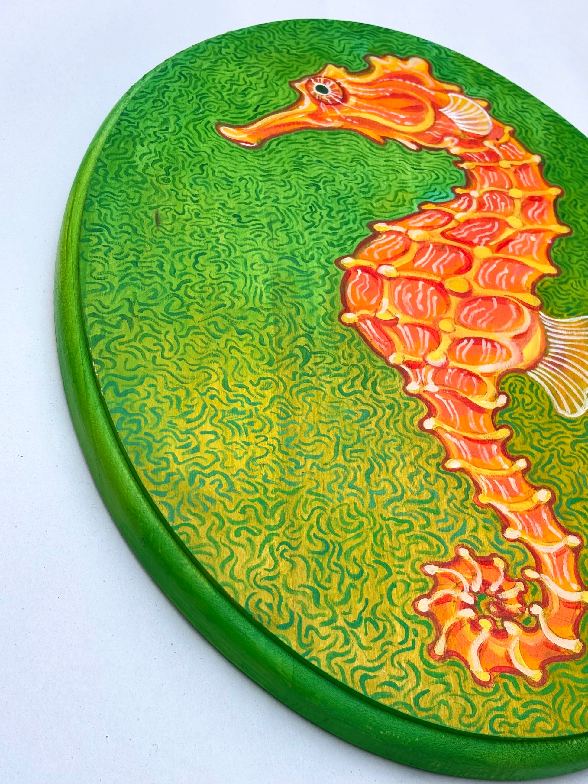 "California Seahorse" Original Acrylic Painting on Wooden Panel Stephen Holman Consignment