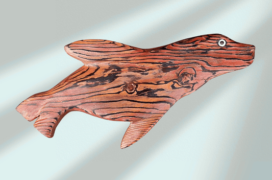 Carved Redwood Sea Lion JP Bravo Consignment
