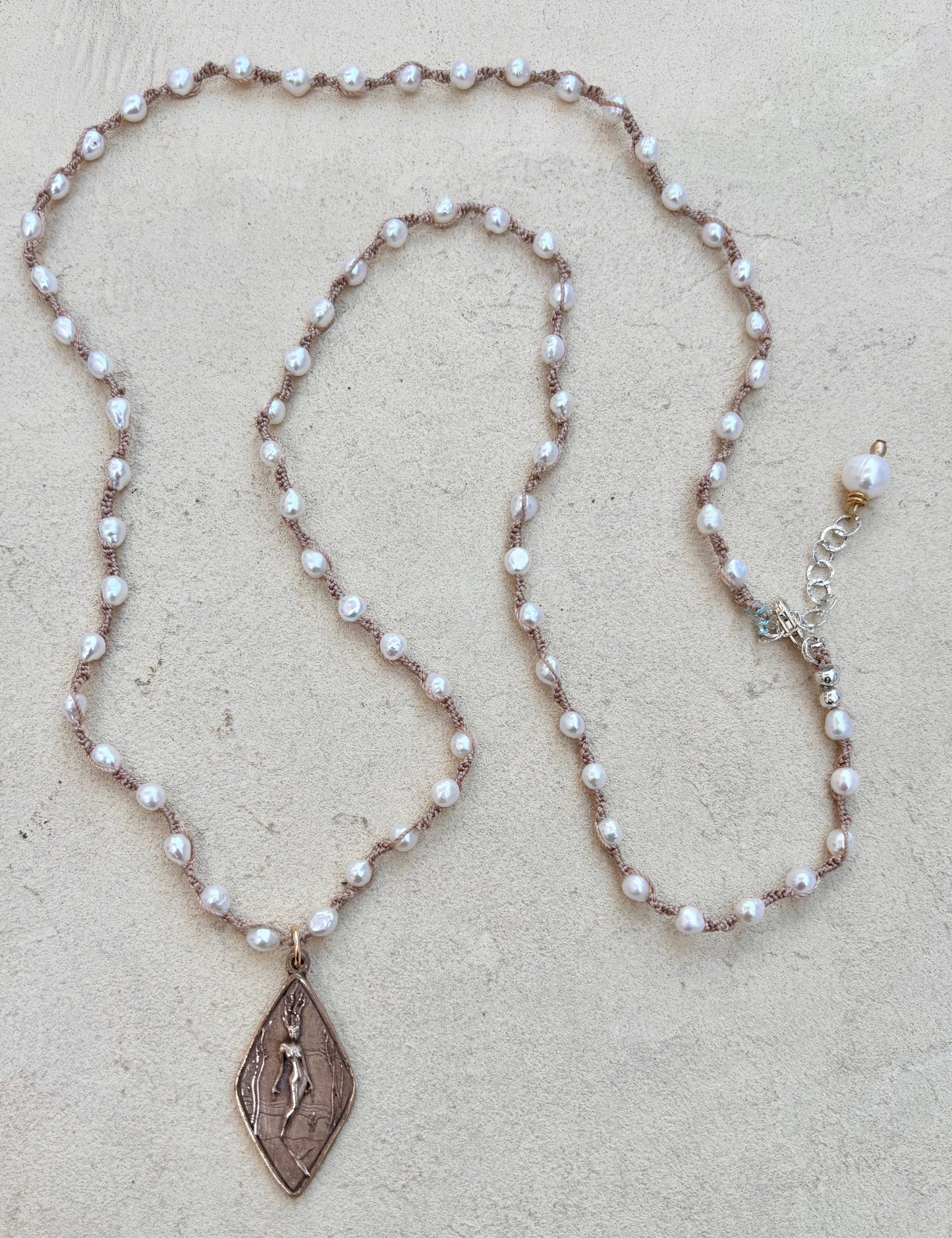 Casino Mermaid Necklace with Semi-Precious Stones Heidi Duran Inventory Small White Pearls