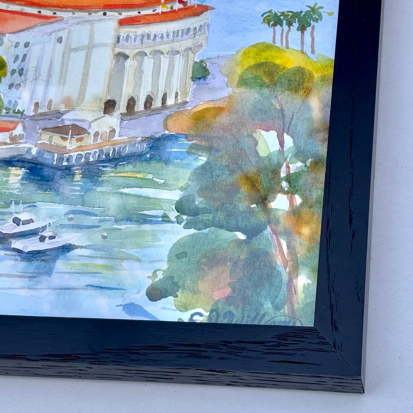 "Casino Overlook" Original Watercolor Painting - Framed EJ Williams Consignment