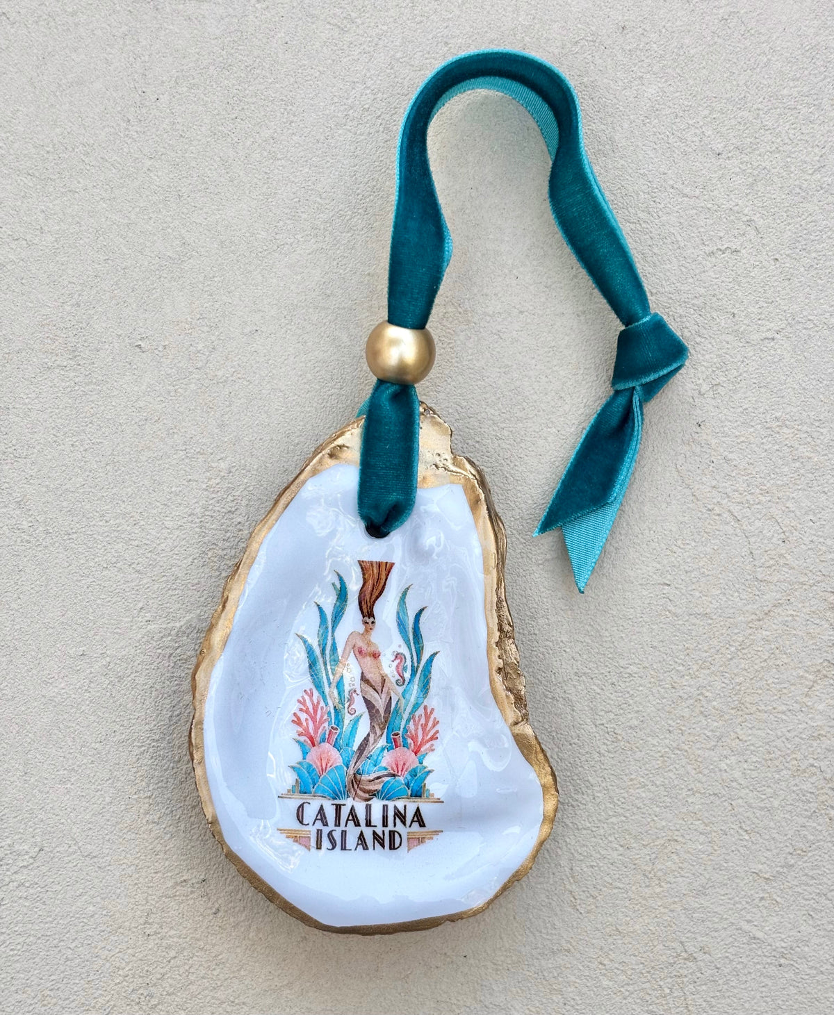 Catalina Icon Oyster Shell Ornaments Kellie Logsdon Consignment CASINO MERMAID #2