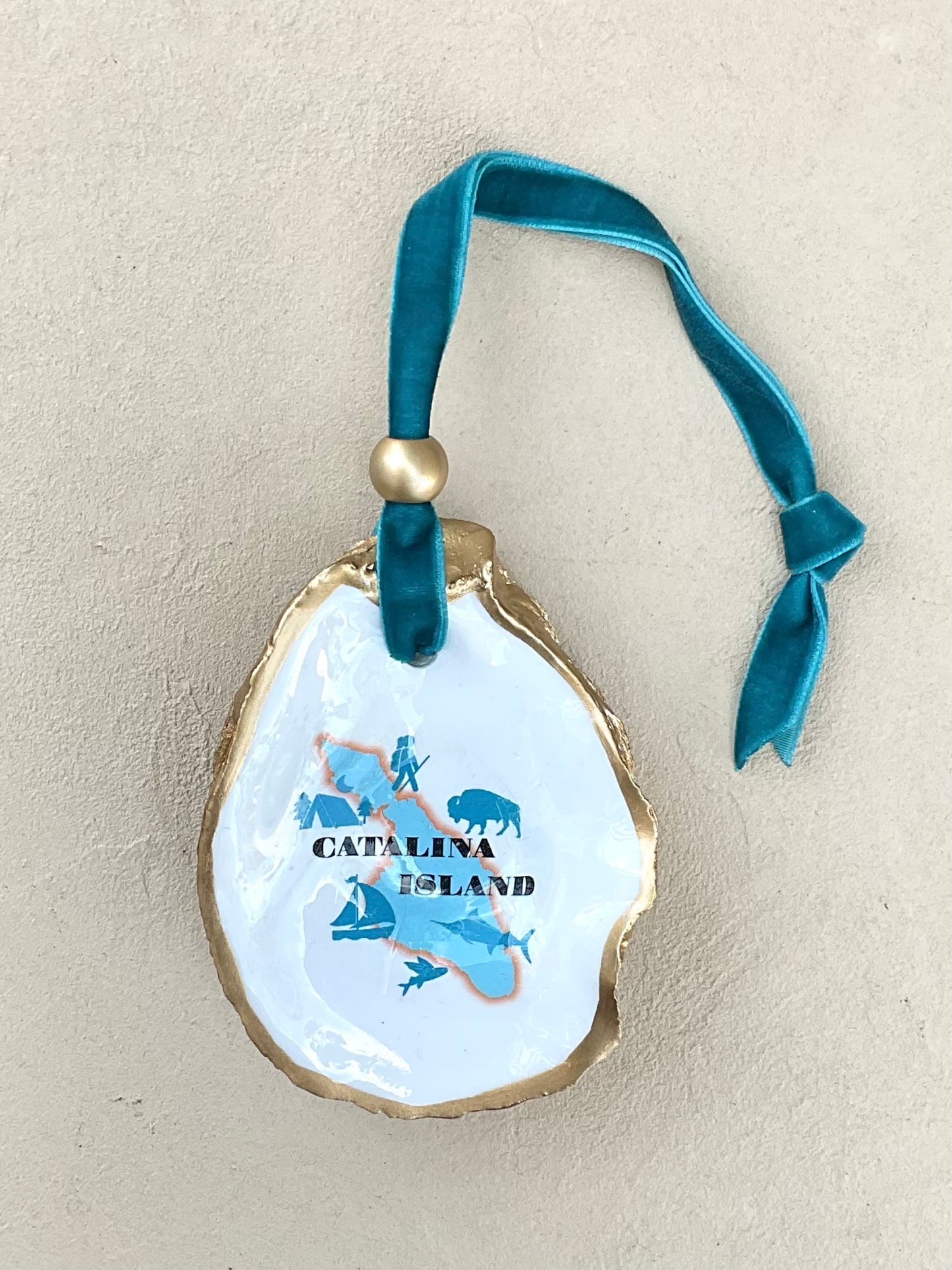 Catalina Icon Shell Ornaments Kellie Logsdon Consignment CATALINA ISLAND MAP