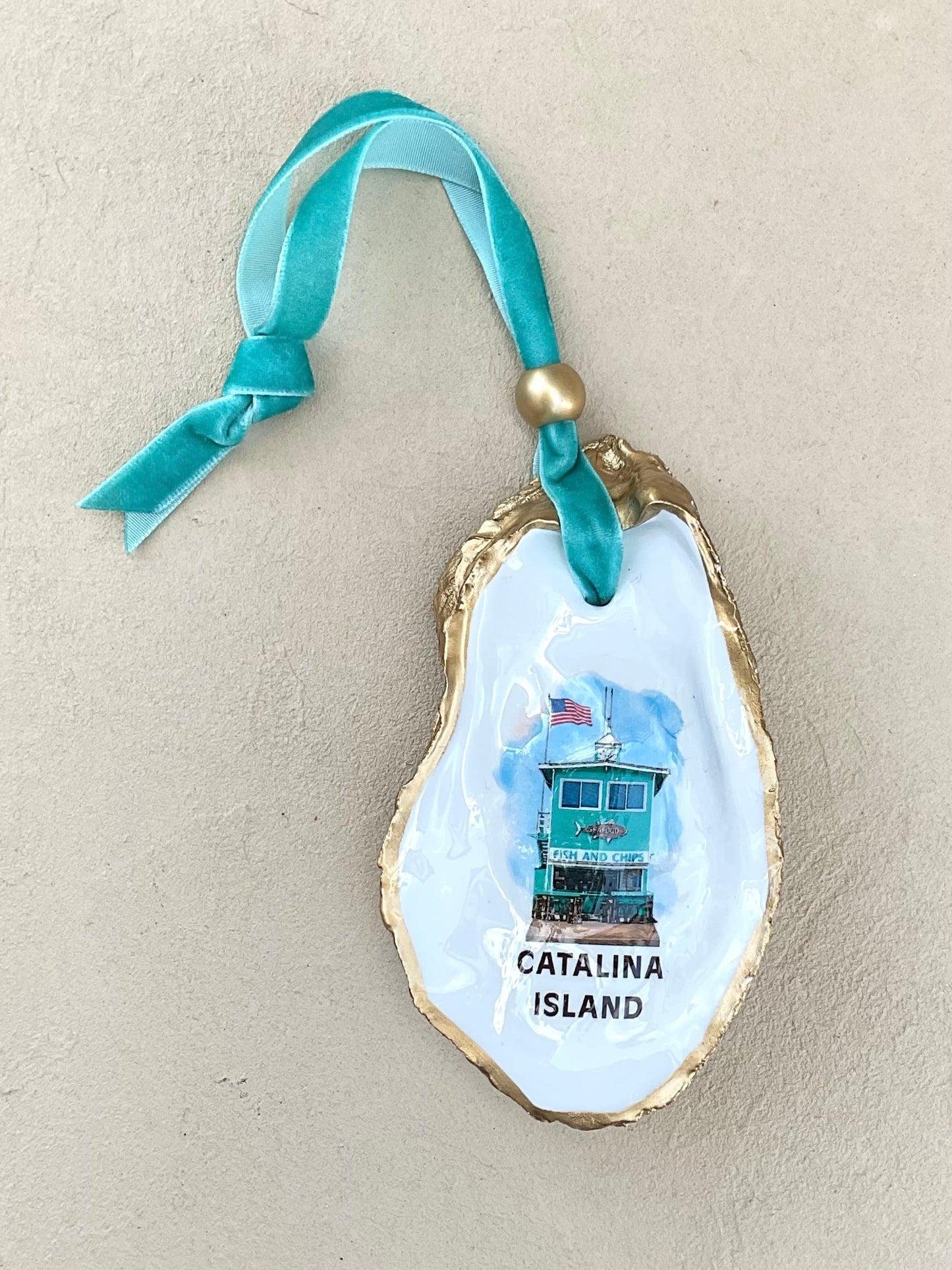 Catalina Icon Shell Ornaments Kellie Logsdon Consignment GREEN PLEASURE PIER