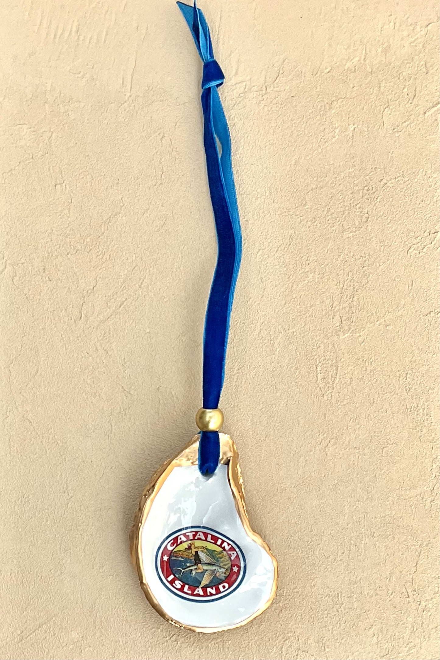 Catalina Icon Shell Ornaments Kellie Logsdon Consignment VINTAGE INSPIRED - Woman & Flying Fish